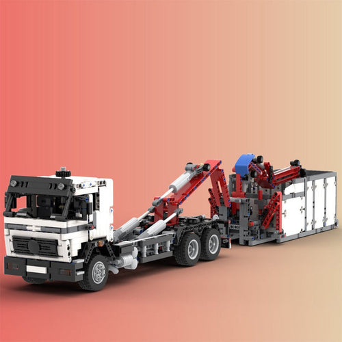 MOC - 120710 OF Hookloader & Crane Container Truck Klemmbausteine - LesDiy - Klemmbausteine