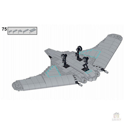 MOC - 55320 Horten Ho 229 Jagdflugzeug - LesDiy - Klemmbausteine
