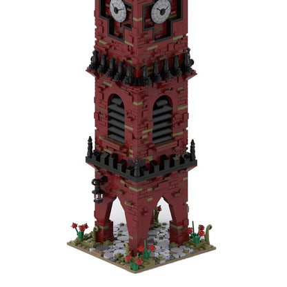 MOC Mittelalterlicher Straßenbild - Uhrturm Klemmbausteine - LesDiy - Klemmbausteine