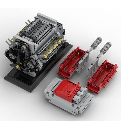 Mocsage MOC - 171732 Crossplane V8 Engine with Supercharger & removable Cover Klemmbausteine - LesDiy - Klemmbausteine