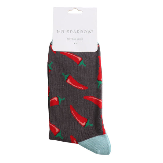 Mr Sparrow Chilli Socks - Charcoal