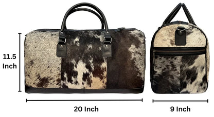 Navigator Leather Duffle Bag for Men – Hair-On Overnight Weekender Travel Bag