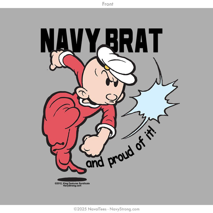 "Navy Brat Swee Pea" Onesie | Grey