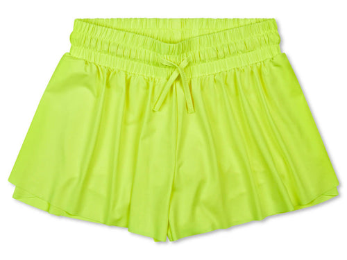 Neon Yellow Butterfly Shorts (Youth Medium (10-12))