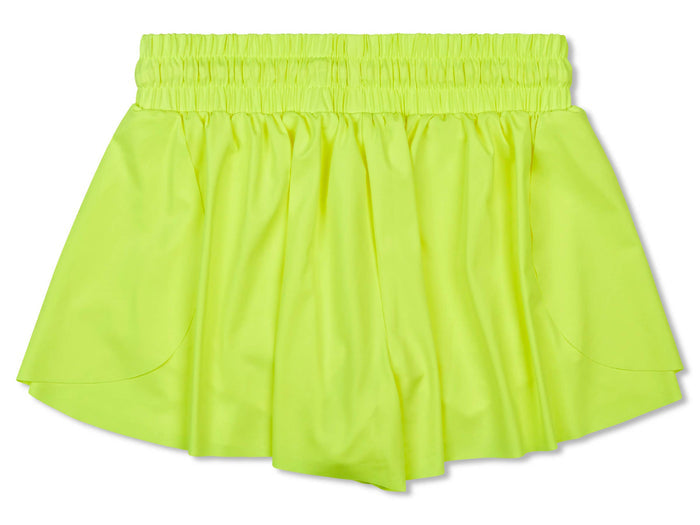 Neon Yellow Butterfly Shorts (Youth Small (6-8))