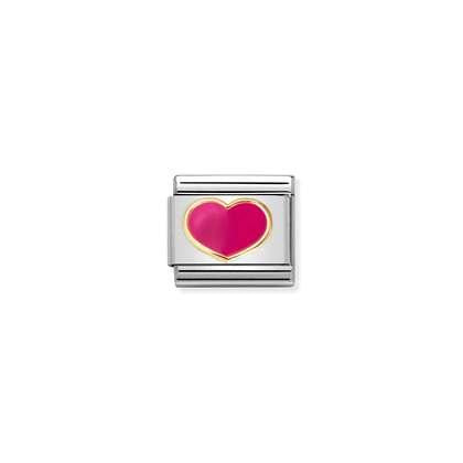 Nomination Classic 18K Gold Fuchsia Heart Charm