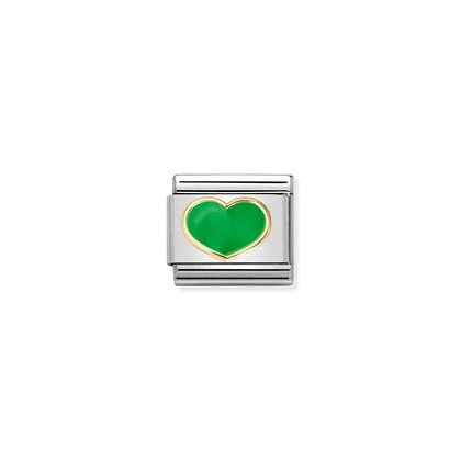 Nomination Classic 18K Gold Green Heart Charm