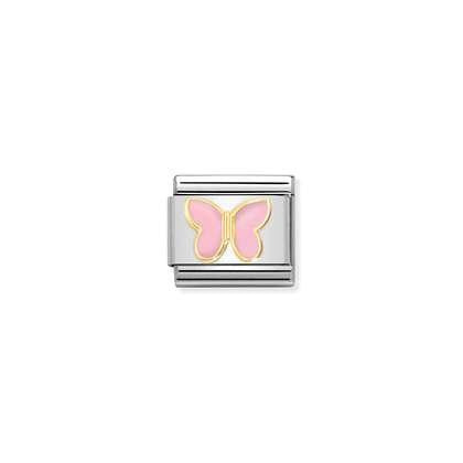 Nomination Classic 18K Gold Pink Butterfly Charm