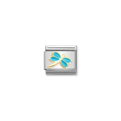 Nomination Classic 18K Gold Turquoise Dragonfly Charm