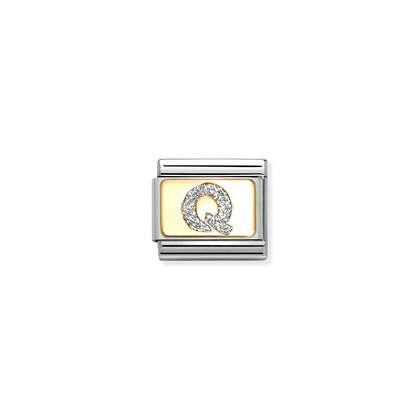 Nomination Classic Gold Charm - Glitter Letter Q