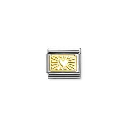 Nomination Classic Gold Charm - Heart On Etched Plate