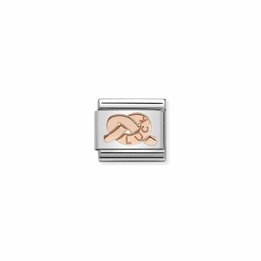 Nomination Classic Link 9K Rose Gold Knot of Luck Charm