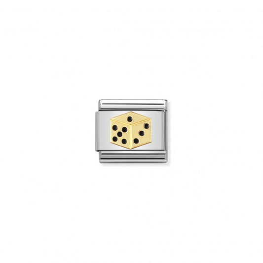 Nomination Classic Link Gold and Enamel Dice Charm