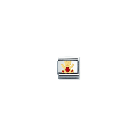 Nomination Classic Link Gold and Enamel Red Bear Charm