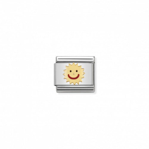 Nomination Classic Link Gold and Enamel Smiling Sun Charm