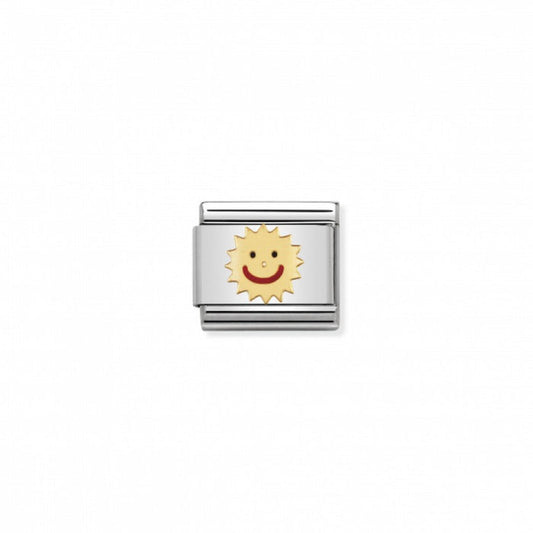Nomination Classic Link Gold and Enamel Smiling Sun Charm