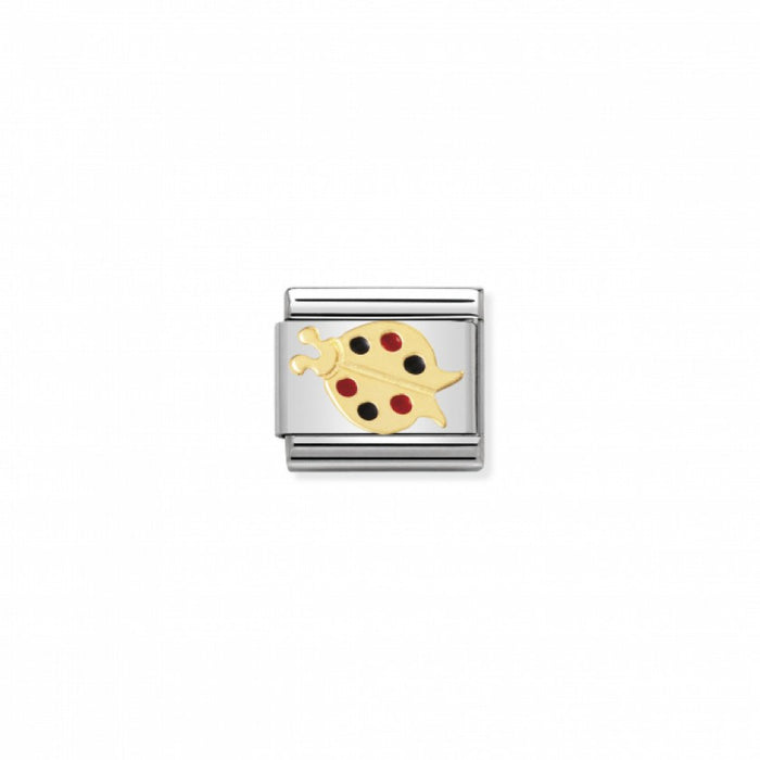 Nomination Classic Link Gold Black and Red Ladybird Charm