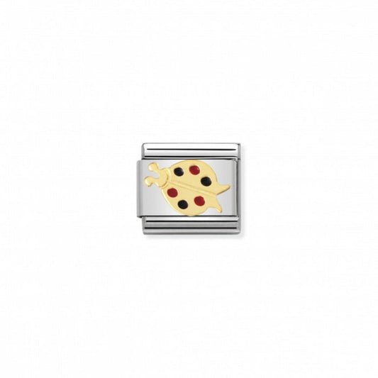 Nomination Classic Link Gold Black and Red Ladybird Charm