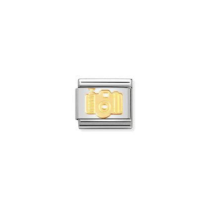 Nomination Classic Link in Stainless Steel with 18K Gold Camera Charm