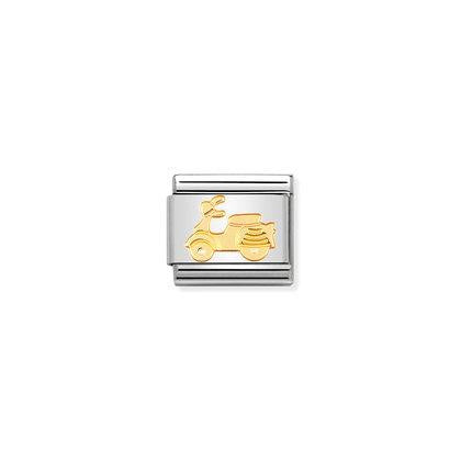 Nomination Classic Link in Stainless Steel with 18K Gold Scooter Charm