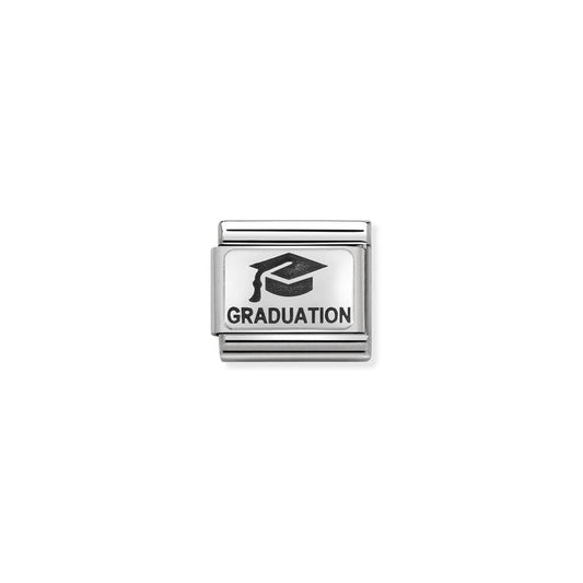 Nomination Classic Link Oxidized 2 Silver Graduation with Hat