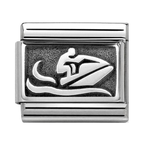 Nomination Classic Link Oxidized Silver Jetski Charm