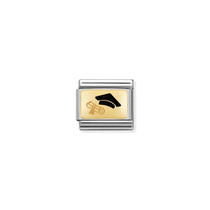 Nomination Classic Link s 18K Gold and Enamel Diploma Graduation