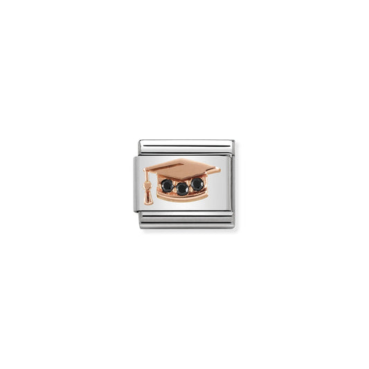 Nomination Classic Link Symbols 9K Rose Gold and Cubic Zirconia Graduation Hat