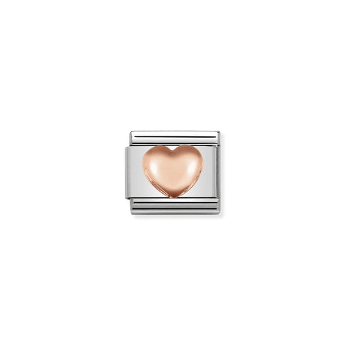 Nomination Classic Link Symbols 9K Rose Gold Raised Heart