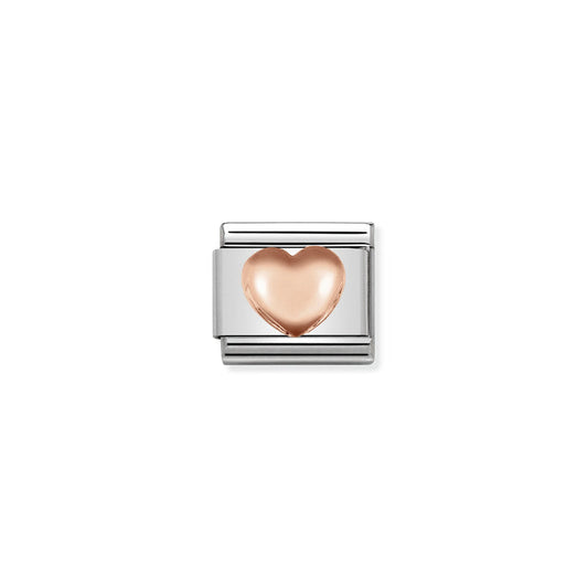 Nomination Classic Link Symbols 9K Rose Gold Raised Heart