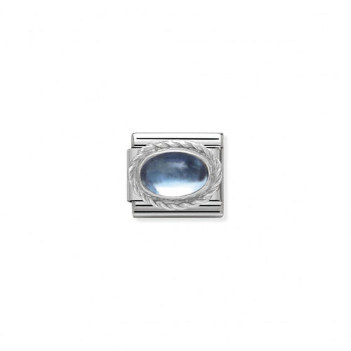 Nomination Classic Link Twisted Setting Semi-precious Light Blue Topaz Charm