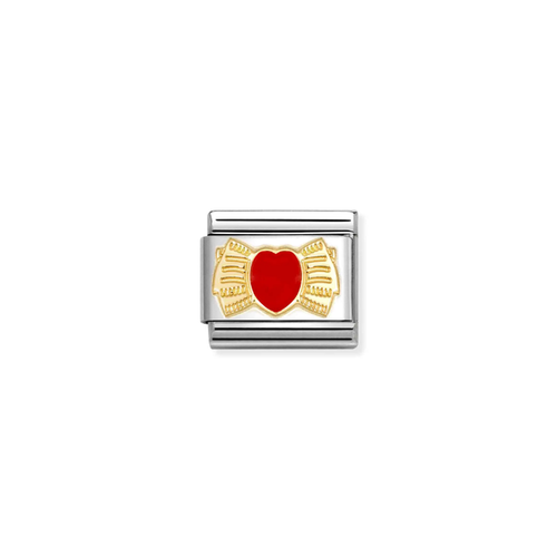 Nomination Classic Love 18K Gold Bow With Red Heart Charm