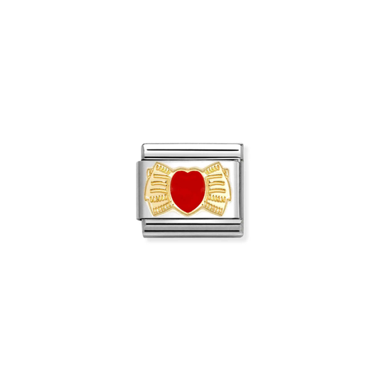 Nomination Classic Love 18K Gold Bow With Red Heart Charm