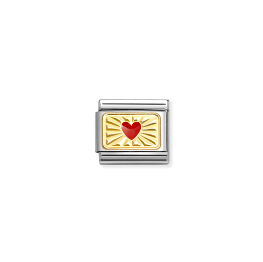 Nomination Classic Love Stainless Steel 18K Gold Diamond Heart