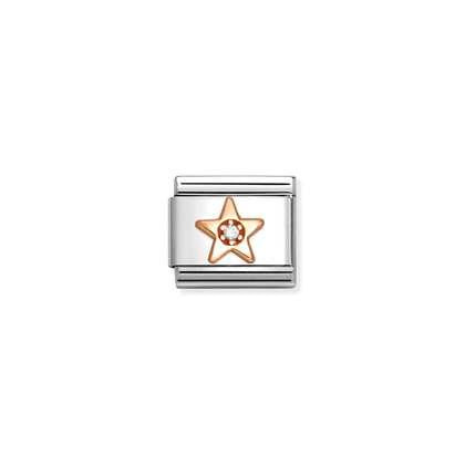 Nomination Classic Rose Gold Charm - Clear CZ Star