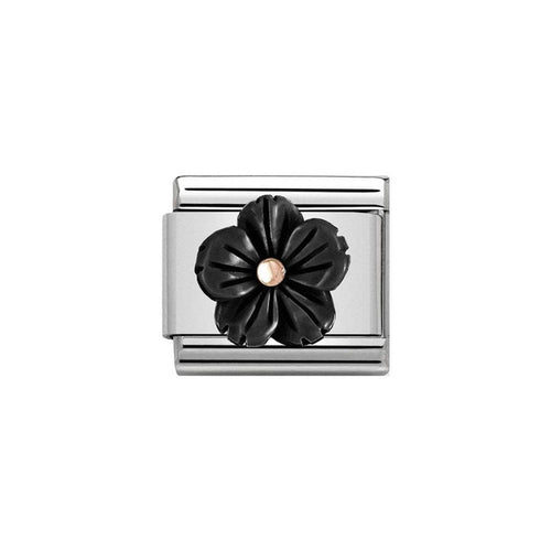 Nomination Classic Rose Gold & Onyx Black Flower Charm