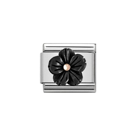 Nomination Classic Rose Gold & Onyx Black Flower Charm