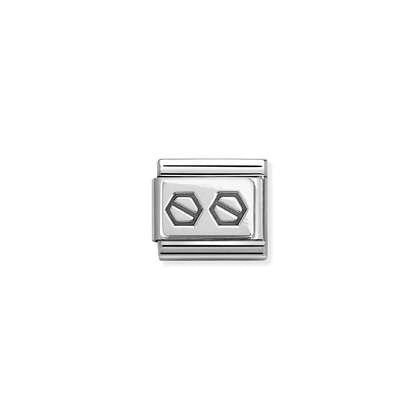 Nomination Classic Silver Charm - Double Hex Screws