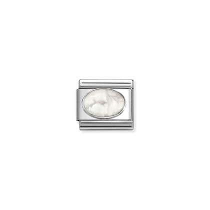 Nomination Classic Silver Charm - Silver Howlite Matt