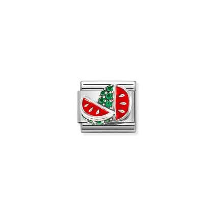 Nomination Classic Silver CZ Watermelon Charm