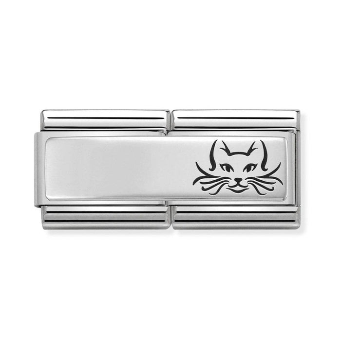 Nomination Double Classic Silver Engravable Cat Charm