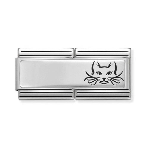 Nomination Double Classic Silver Engravable Cat Charm