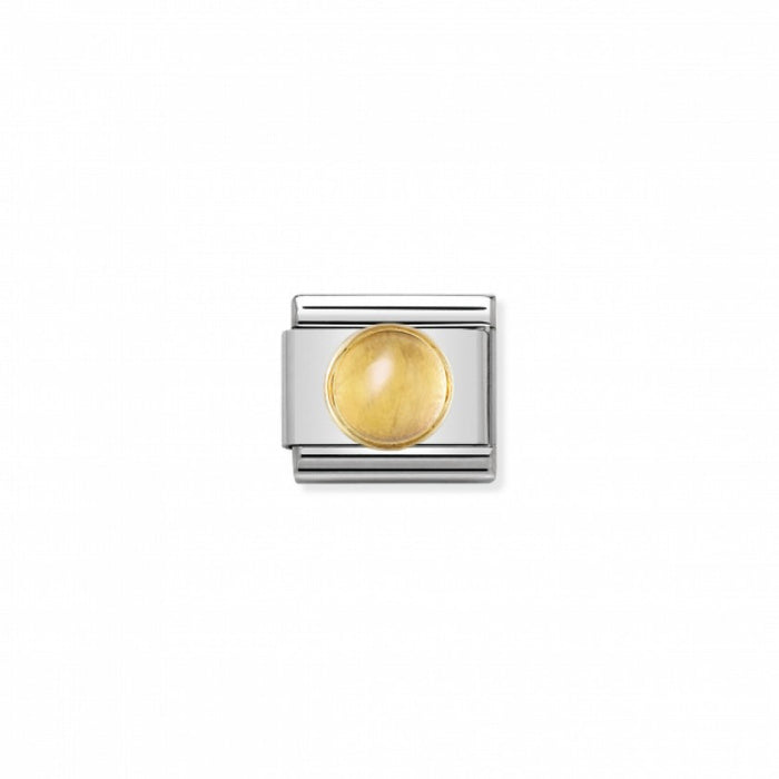 Nomination Round Stone Gold Citrine Charm