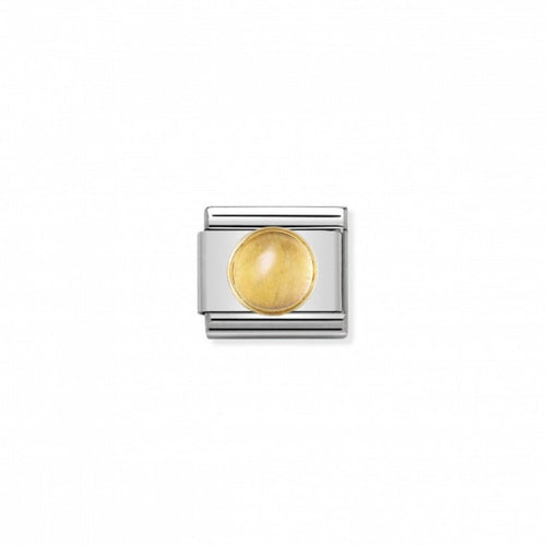 Nomination Round Stone Gold Citrine Charm