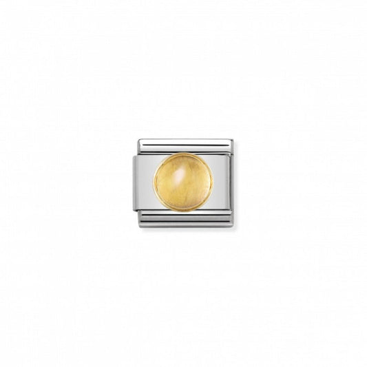 Nomination Round Stone Gold Citrine Charm