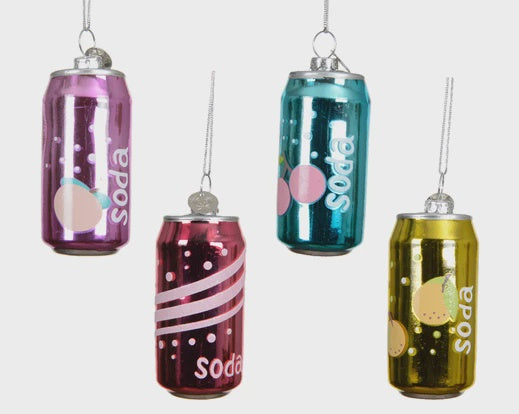 Novelty Soda Can Glass Hanging Decoration