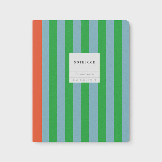 Ohh Deer A4 Blue & Green Stripe Notebook