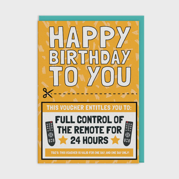 Ohh Deer Control Of The Remote Voucher Greetings Card