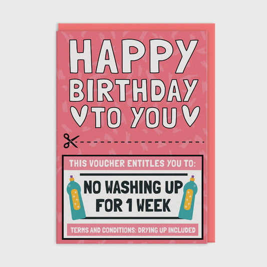 Ohh Deer No Washing Up Voucher Greetings Card