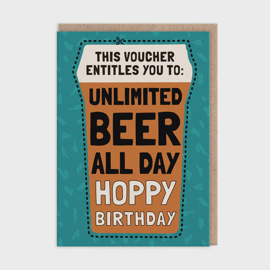 Ohh Deer Unlimited Beer Voucher Greetings Card